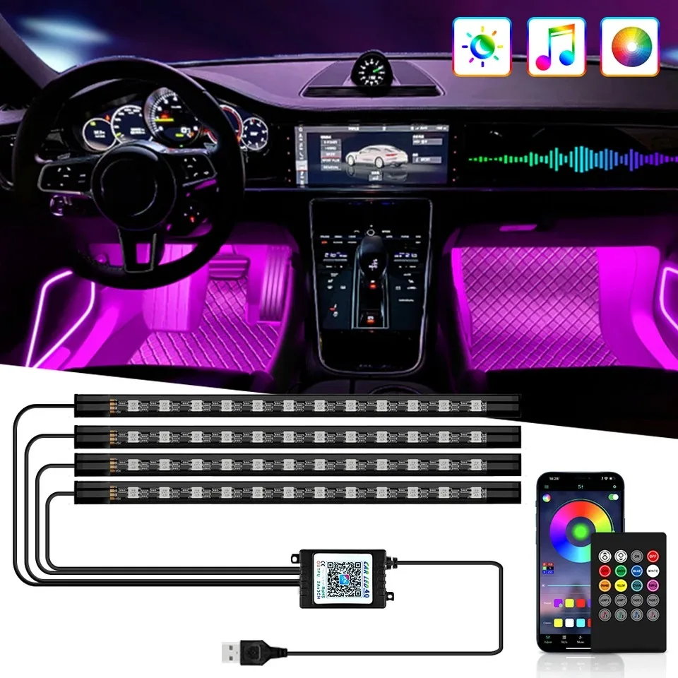 Led Gaming Light Strip - Universal 48 LED USB Car RGB