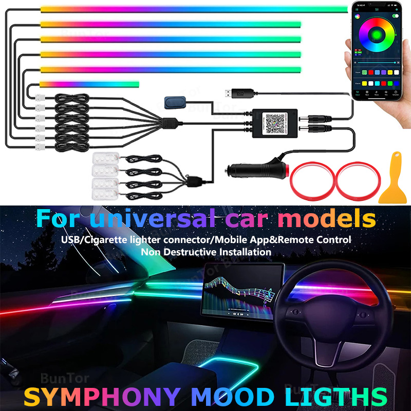 Led Gaming Light Strip - Car Ambient Light/64 Colors Acrylic LED
