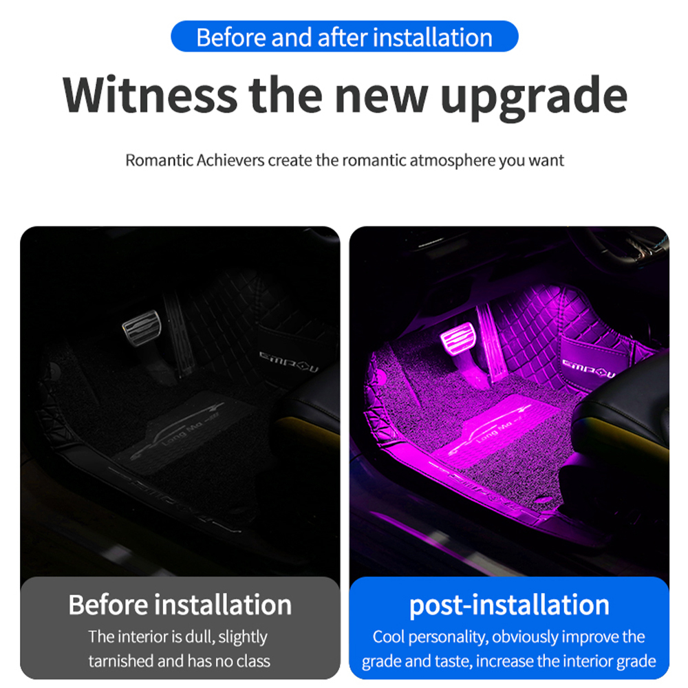 RGB Neon LED Foot Light For Ca - đánh giá và giá Led Gaming Light Strip