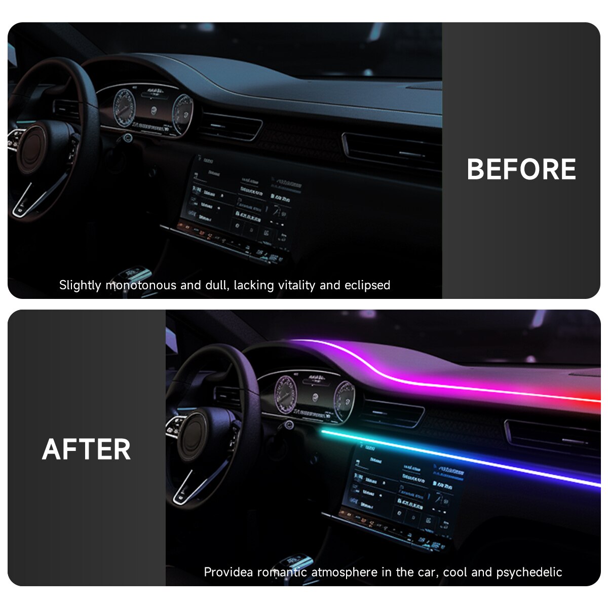 Car LED Ambient Light USB 64 C - đánh giá và giá Led Gaming Light Strip